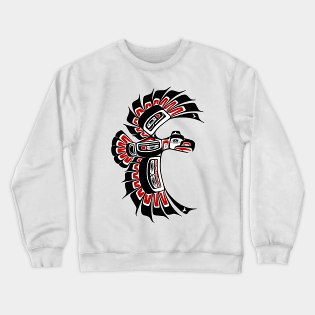 Tribal Eagle, PNW Haida Tlingit Crewneck Sweatshirt by Featherlady Studio